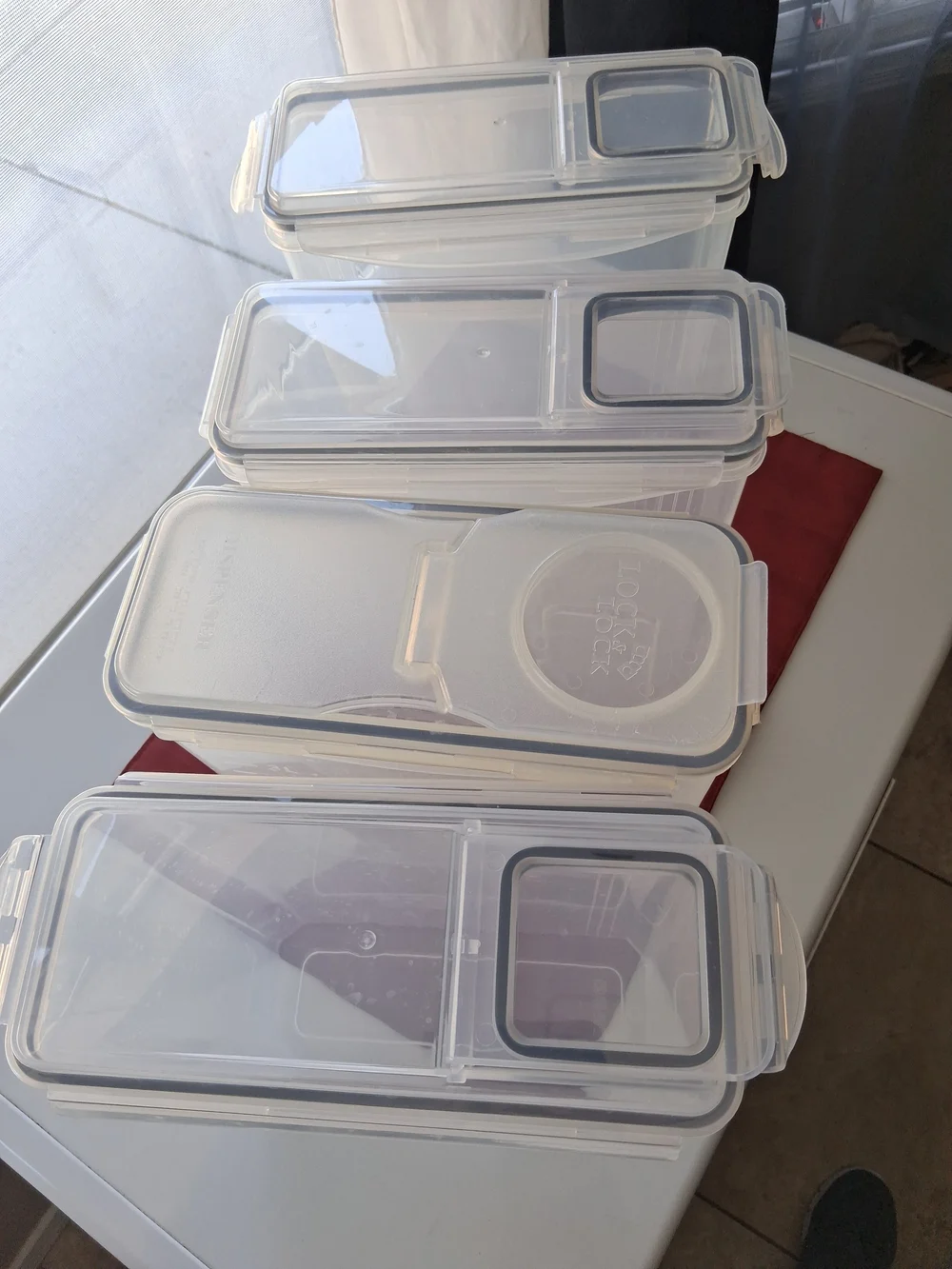 Clear Plastic Food Storage Canisters with Gray Lids - Set of 4